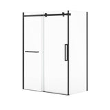Halo Pro 60 x 32 x 78 3/4 in. 8mm Sliding Shower Door with Towel Bar for Corner Installation with Clear glass in Matte Black