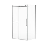 Halo Pro 48 x 32 x 78 3/4 in. 8mm Sliding Shower Door with Towel Bar for Corner Installation with Clear glass in Chrome