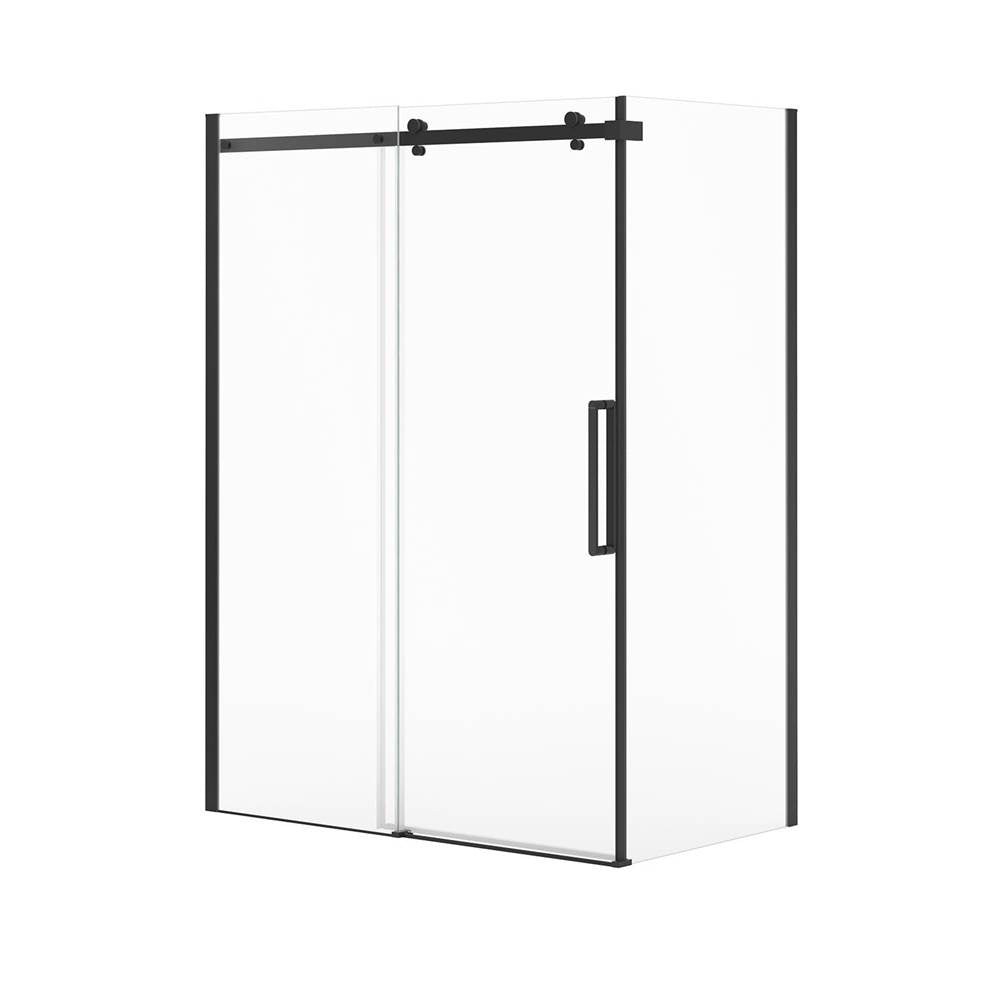 Halo Pro 60 x 36 x 78 3/4 in. 8mm Sliding Shower Door for Corner Installation with Clear glass in Matte Black