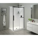 Maax - Halo Pro 48 x 36 x 78 3/4 in. 8mm Sliding Shower Door with Towel Bar for Corner Installation with Clear glass in Matte Black