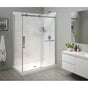 Maax - Halo Pro 60 x 36 x 78 3/4 in. 8mm Sliding Shower Door with Towel Bar for Corner Installation with Clear glass in Chrome