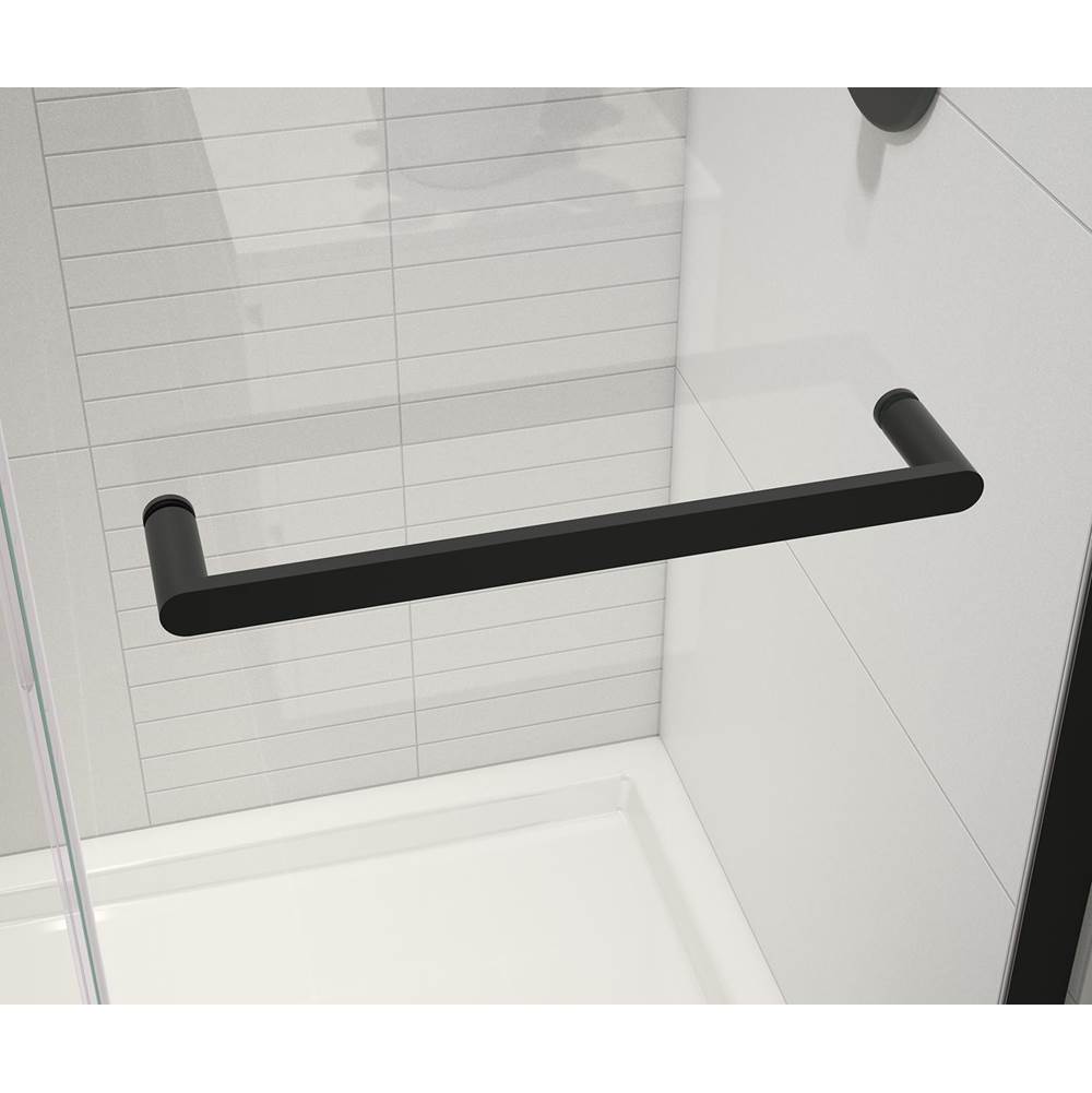 Halo Pro 60 x 36 x 78 3/4 in. 8mm Sliding Shower Door with Towel Bar for Corner Installation with Clear glass in Matte Black