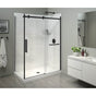 Maax - Halo Pro 60 x 36 x 78 3/4 in. 8mm Sliding Shower Door with Towel Bar for Corner Installation with Clear glass in Matte Black