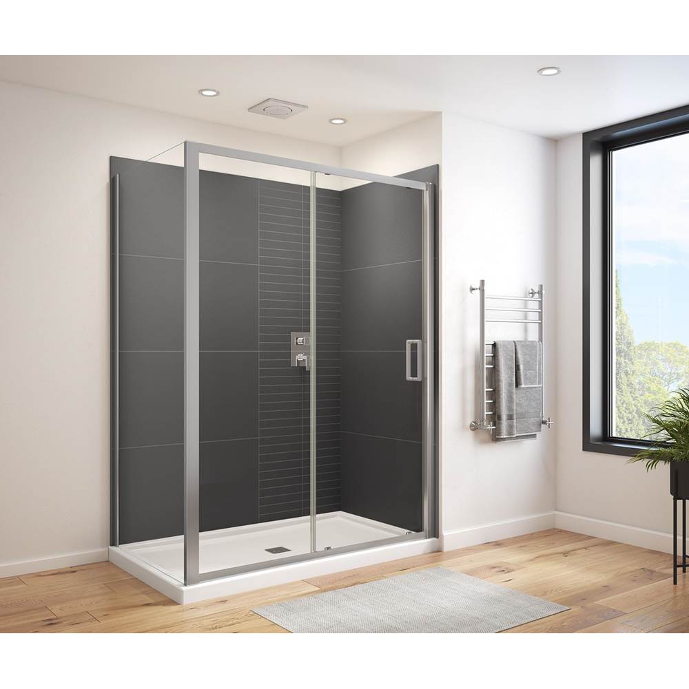 Connect Pro 55.5-57 x 76 in. 6mm Sliding Shower Door for Alcove Installation with Clear glass in Chrome
