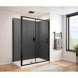 Connect Pro 55.5-57 x 76 in. 6mm Sliding Shower Door for Alcove Installation with Clear glass in Matte Black