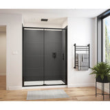 Maax - Connect Pro 55.5-57 x 76 in. 6mm Sliding Shower Door for Alcove Installation with Clear glass in Matte Black