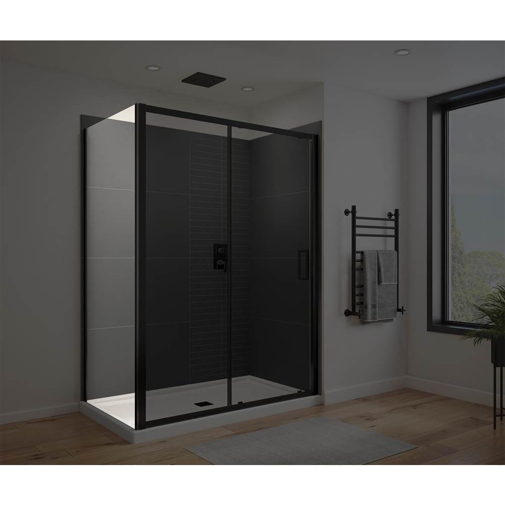 Maax - Connect Pro Return Panel for 36 in. Base with Clear glass in Matte Black