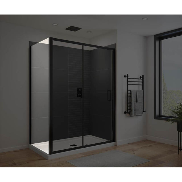 Maax - Connect Pro Return Panel for 36 in. Base with Clear glass in Matte Black
