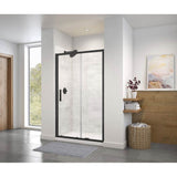 Maax - Connect 43.5-45 x 72 in. 6mm Sliding Shower Door for Alcove Installation with Clear glass in Matte Black