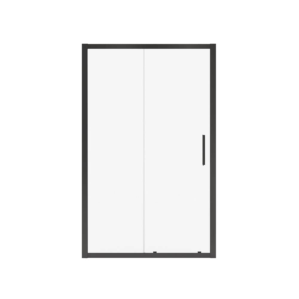 Connect 45-46 1/2 x 72 in. 6mm Sliding Shower Door for Alcove Installation with Clear glass in Matte Black