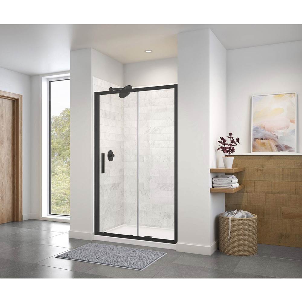 Maax - Connect 45-46 1/2 x 72 in. 6mm Sliding Shower Door for Alcove Installation with Clear glass in Matte Black