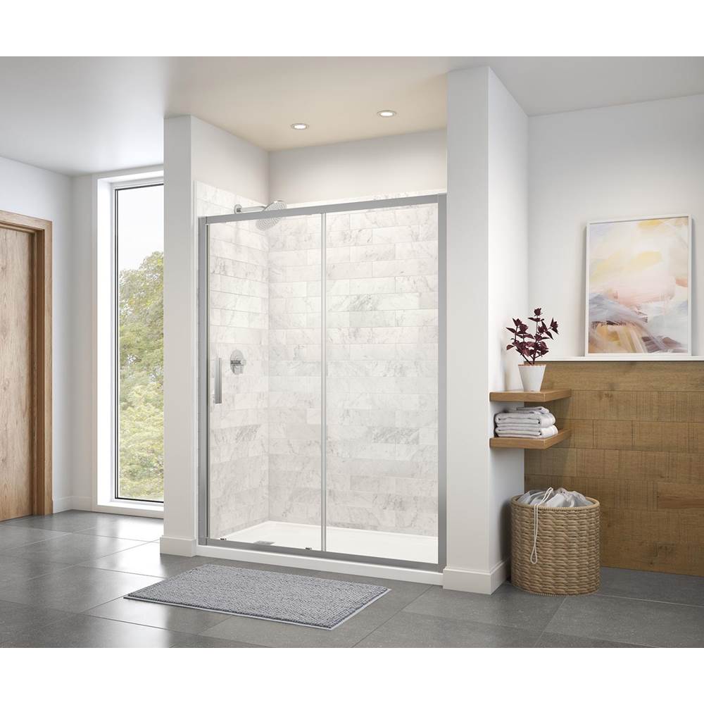 Maax - Connect 55.5-57 x 72 in. 6mm Sliding Shower Door for Alcove Installation with Clear glass in Chrome