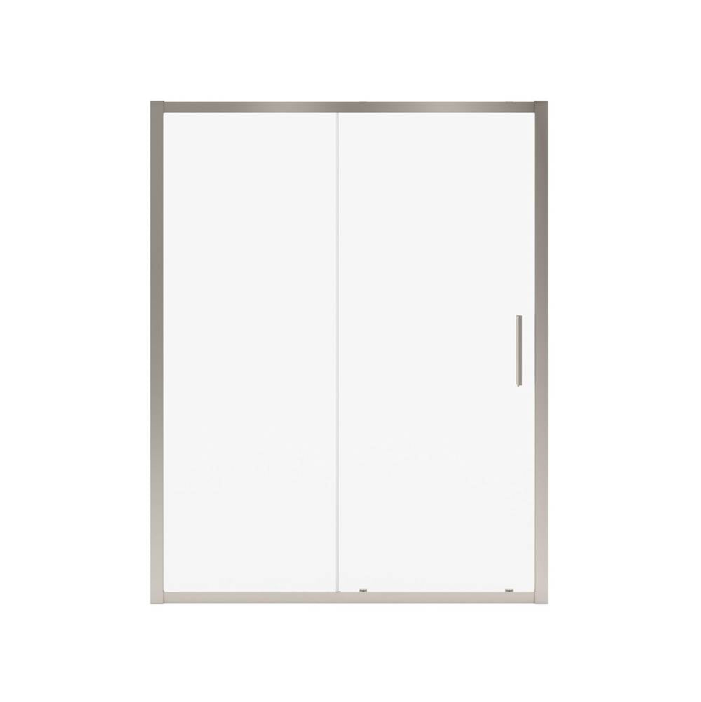 Connect 57-58.5 x 72 in. 6mm Sliding Shower Door for Alcove Installation with Clear glass in Brushed Nickel