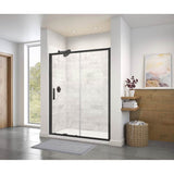 Maax - Connect 57-58.5 x 72 in. 6mm Sliding Shower Door for Alcove Installation with Clear glass in Matte Black