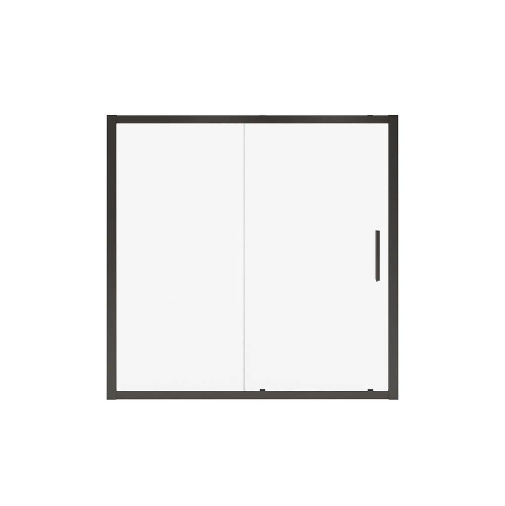 Connect 55.5-57 x 57 in. 6mm Sliding Tub Door for Alcove Installation with Clear glass in Matte Black