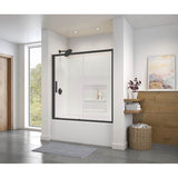 Maax - Connect 55.5-57 x 57 in. 6mm Sliding Tub Door for Alcove Installation with Clear glass in Matte Black