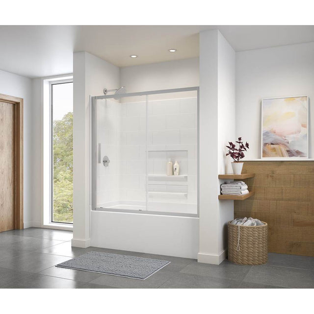 Maax - Connect 57-58.5 x 57 in. 6mm Sliding Tub Door for Alcove Installation with Clear glass in Chrome