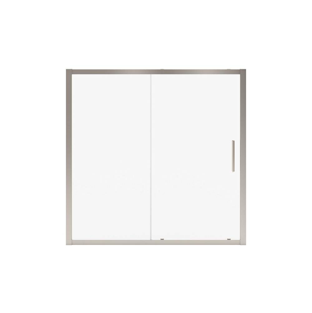 Connect 57-58.5 x 57 in. 6mm Sliding Tub Door for Alcove Installation with Clear glass in Brushed Nickel