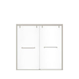 Uptown 56-59 x 58 in. 8 mm Bypass Tub Door for Alcove Installation with Clear glass in Brushed Nickel