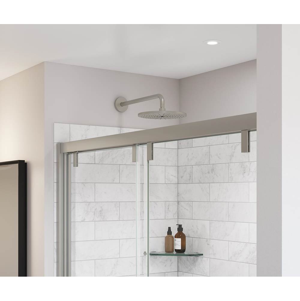 Uptown 56-59 x 58 in. 8 mm Bypass Tub Door for Alcove Installation with Clear glass in Brushed Nickel