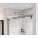 Uptown 56-59 x 58 in. 8 mm Bypass Tub Door for Alcove Installation with Clear glass in Brushed Nickel