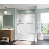 Uptown 56-59 x 58 in. 8 mm Bypass Tub Door for Alcove Installation with Clear glass in Brushed Nickel