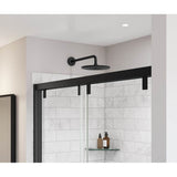 Uptown 56-59 x 58 in. 8 mm Bypass Tub Door for Alcove Installation with Clear glass in Matte Black