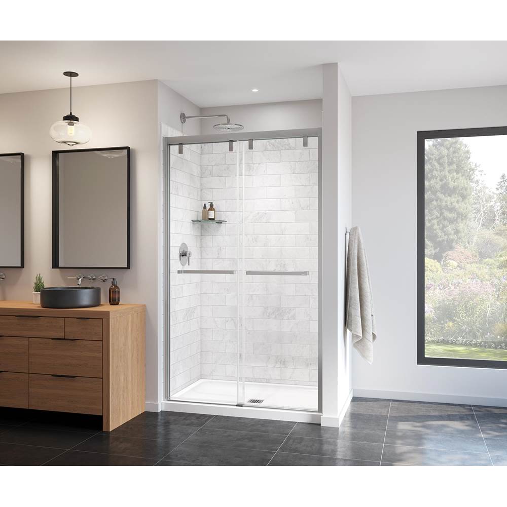 Maax - Uptown 44-47 x 76 in. 8 mm Bypass Shower Door for Alcove Installation with Clear glass in Chrome