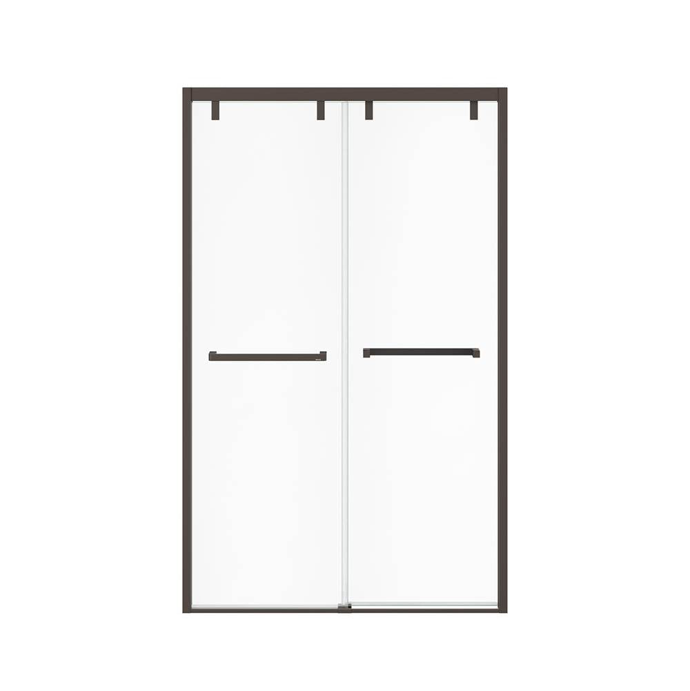 Uptown 44-47 x 76 in. 8 mm Bypass Shower Door for Alcove Installation with Clear glass in Dark Bronze