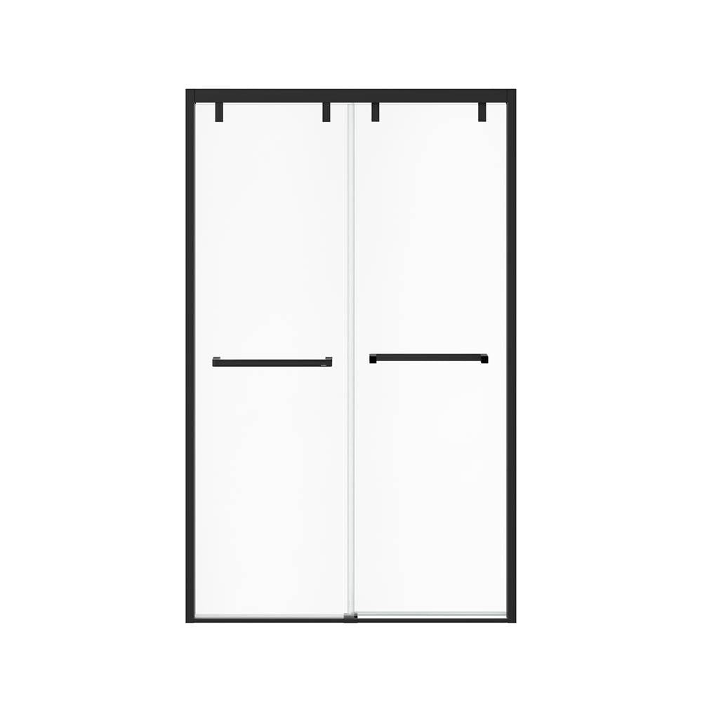 Uptown 44-47 x 76 in. 8 mm Bypass Shower Door for Alcove Installation with Clear glass in Matte Black