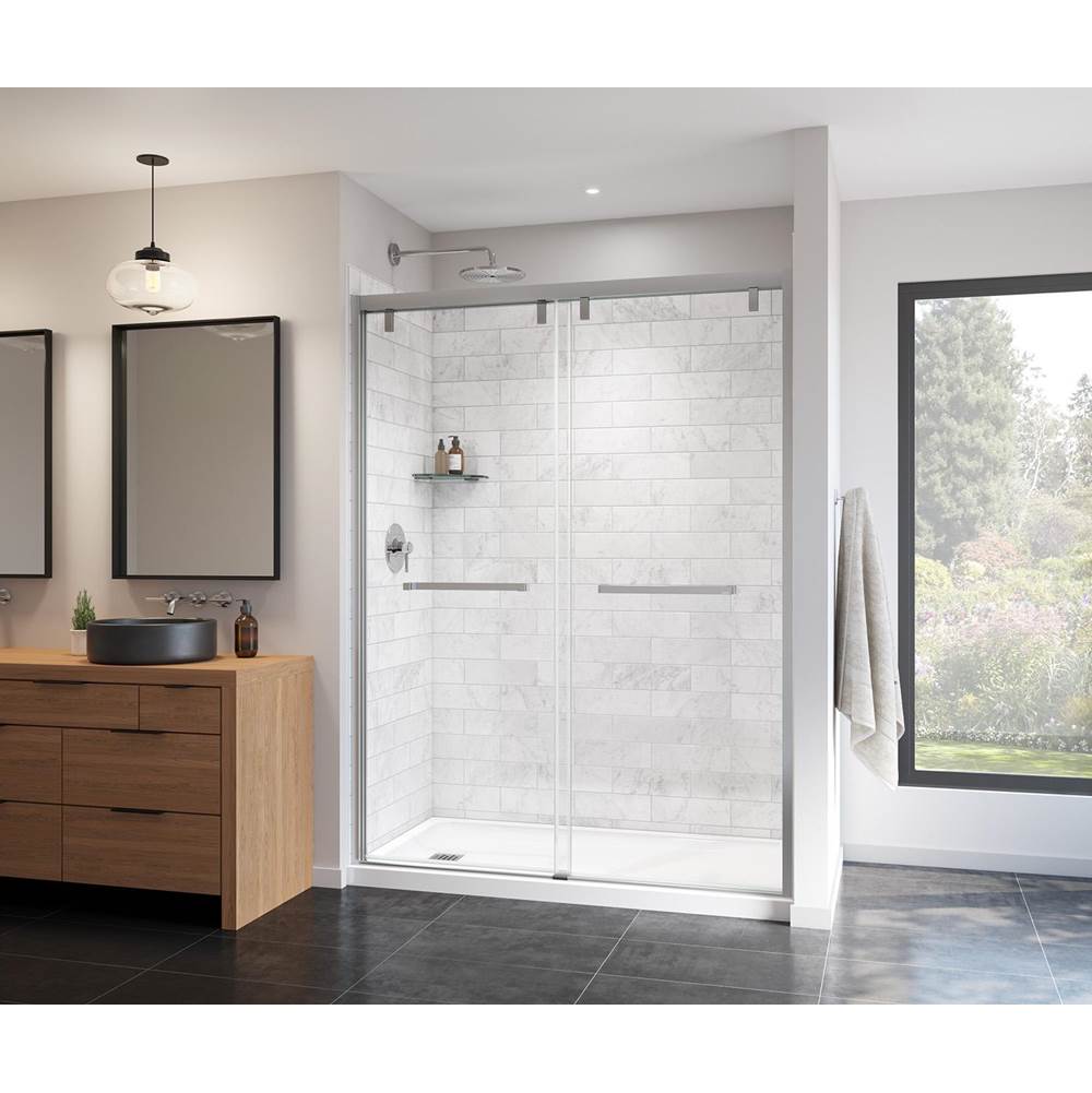 Maax - Uptown 56-59 x 76 in. 8 mm Bypass Shower Door for Alcove Installation with Clear glass in Chrome