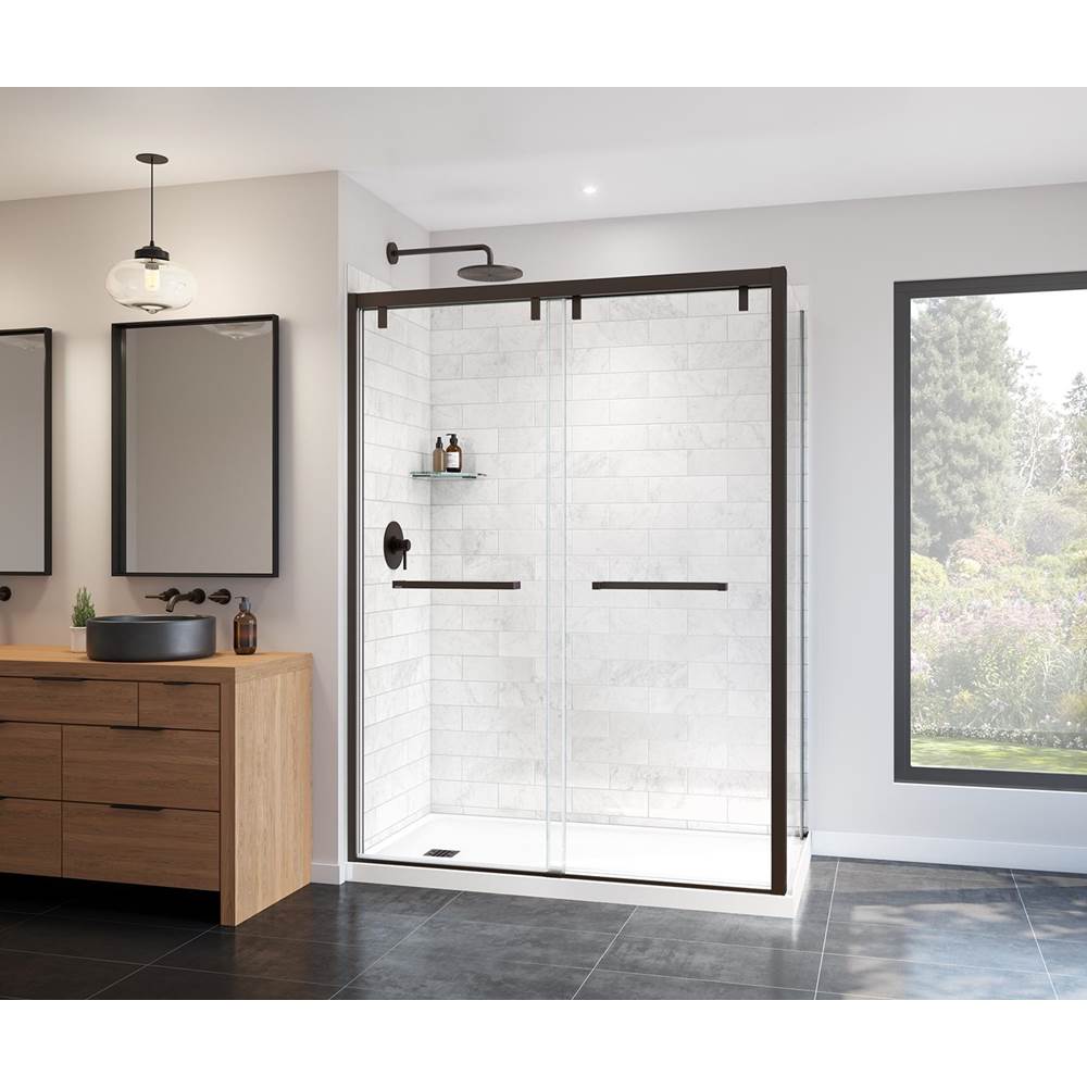Uptown 56-59 x 76 in. 8 mm Bypass Shower Door for Alcove Installation with Clear glass in Dark Bronze