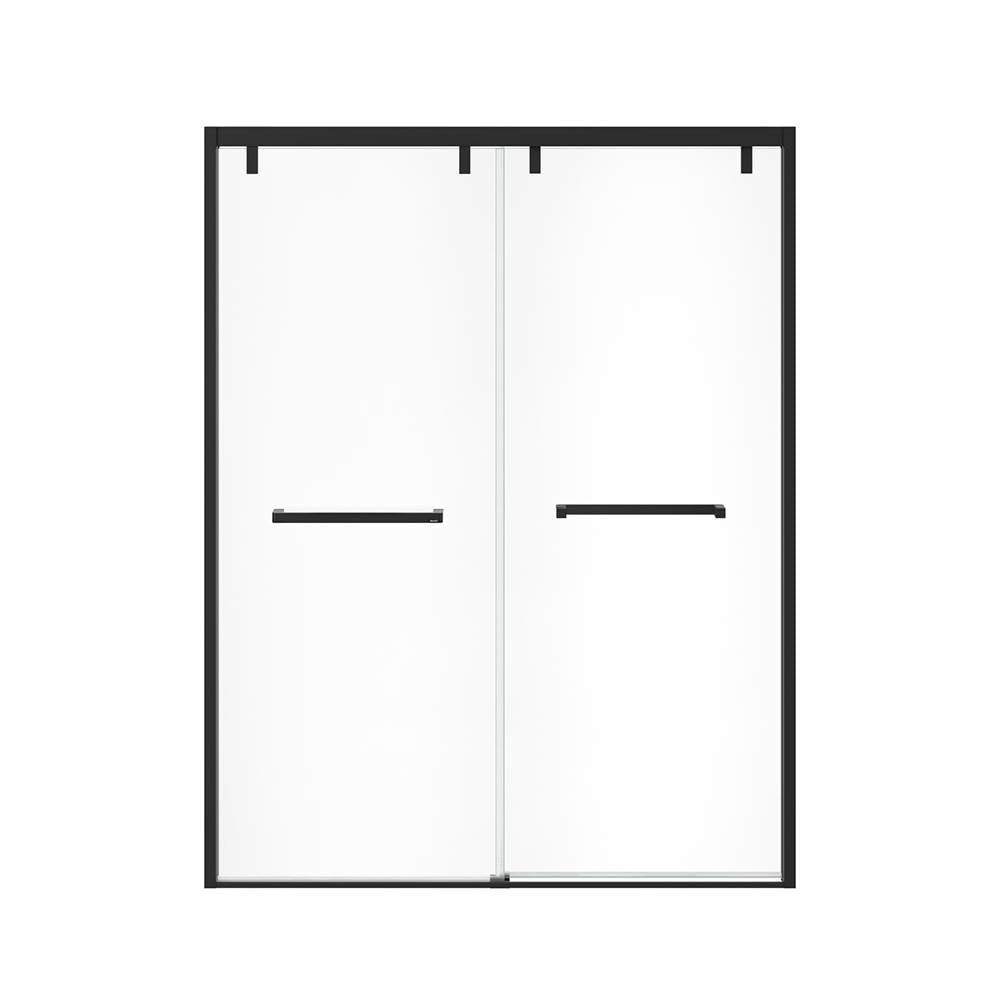 Uptown 56-59   x 76 in. 8 mm Bypass Shower Door for Alcove Installation with Clear glass in Matte Black