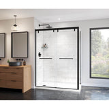 Uptown 56-59   x 76 in. 8 mm Bypass Shower Door for Alcove Installation with Clear glass in Matte Black