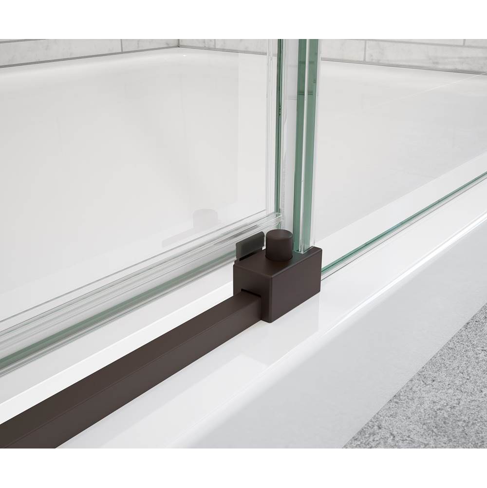 Uptown 44-47 x 76 in. 8 mm Sliding Shower Door for Alcove Installation with Clear glass in Dark Bronze