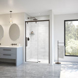 Maax - Uptown 44-47 x 76 in. 8 mm Sliding Shower Door for Alcove Installation with Clear glass in Dark Bronze