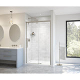 Maax - Uptown 44-47 x 76 in. 8 mm Sliding Shower Door for Alcove Installation with Clear glass in Brushed Nickel