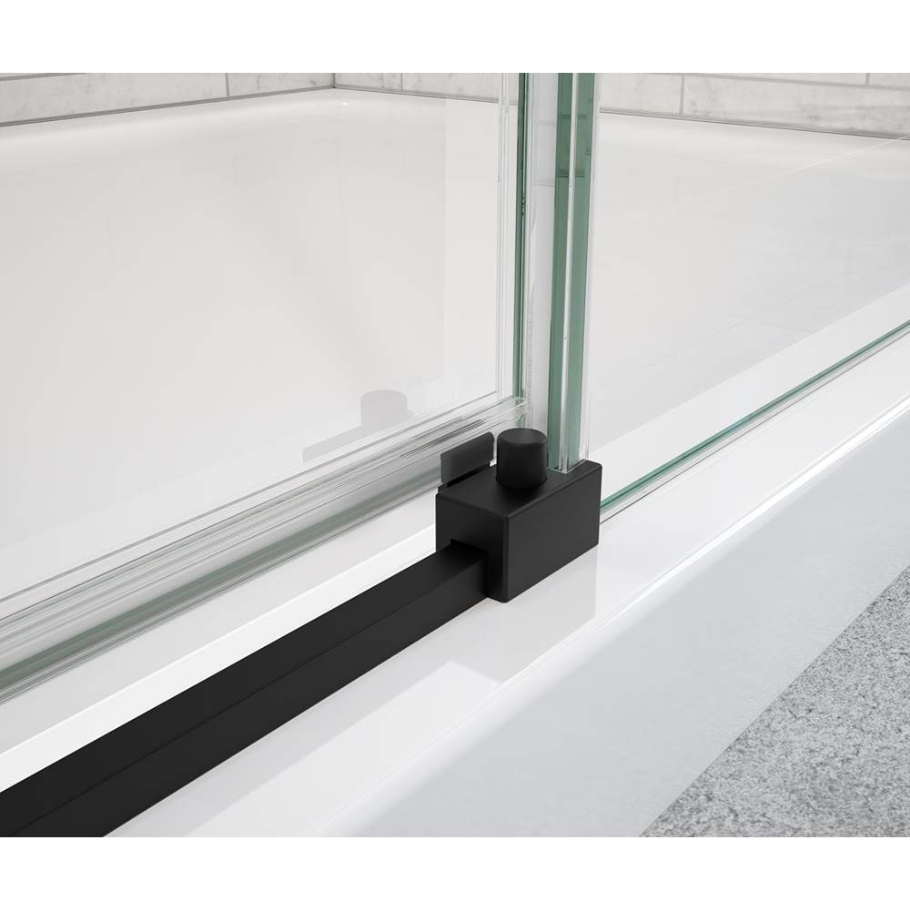 Uptown 44-47 x 76 in. 8 mm Sliding Shower Door for Alcove Installation with Clear glass in Matte Black