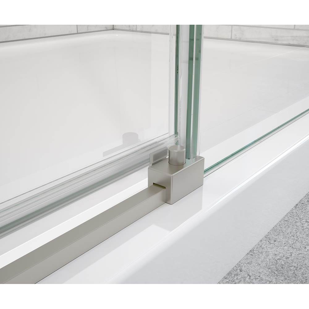 Uptown 56-59 x 76 in. 8 mm Sliding Shower Door for Alcove Installation with Clear glass in Brushed Nickel