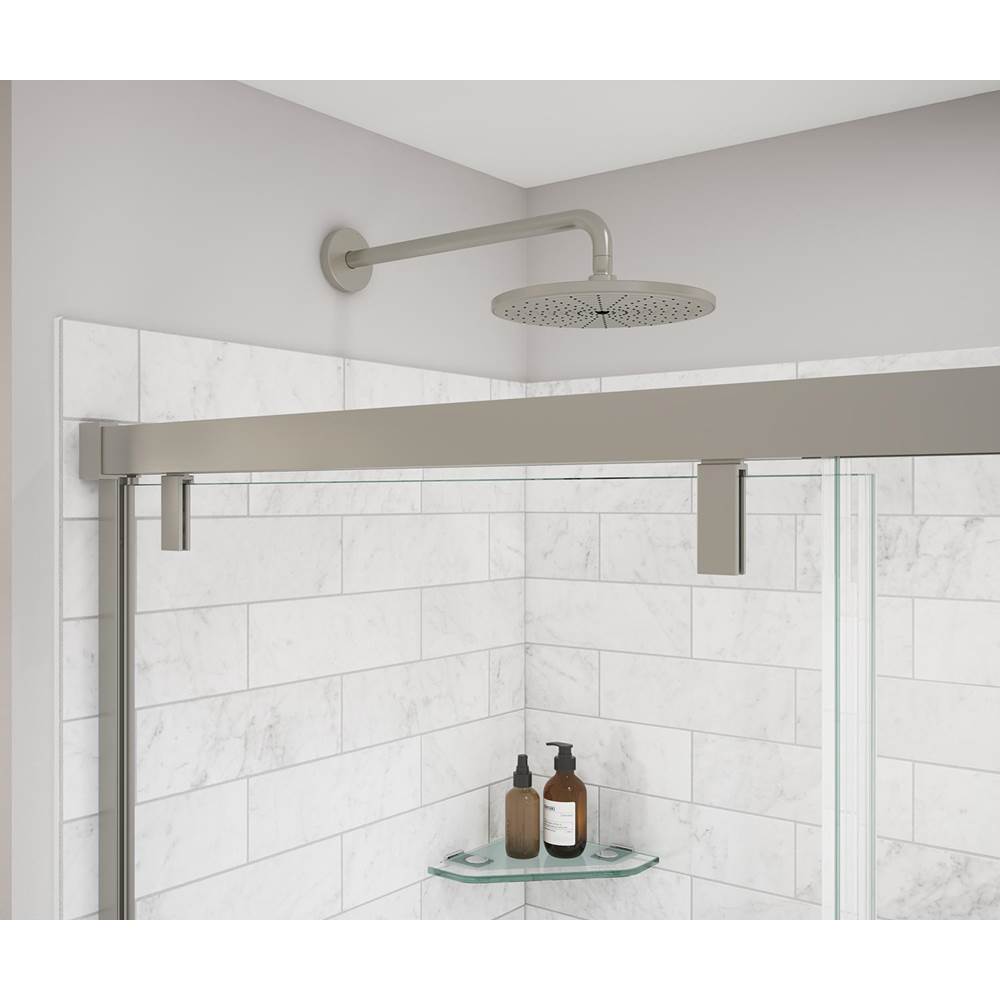 Uptown 56-59 x 76 in. 8 mm Sliding Shower Door for Alcove Installation with Clear glass in Brushed Nickel
