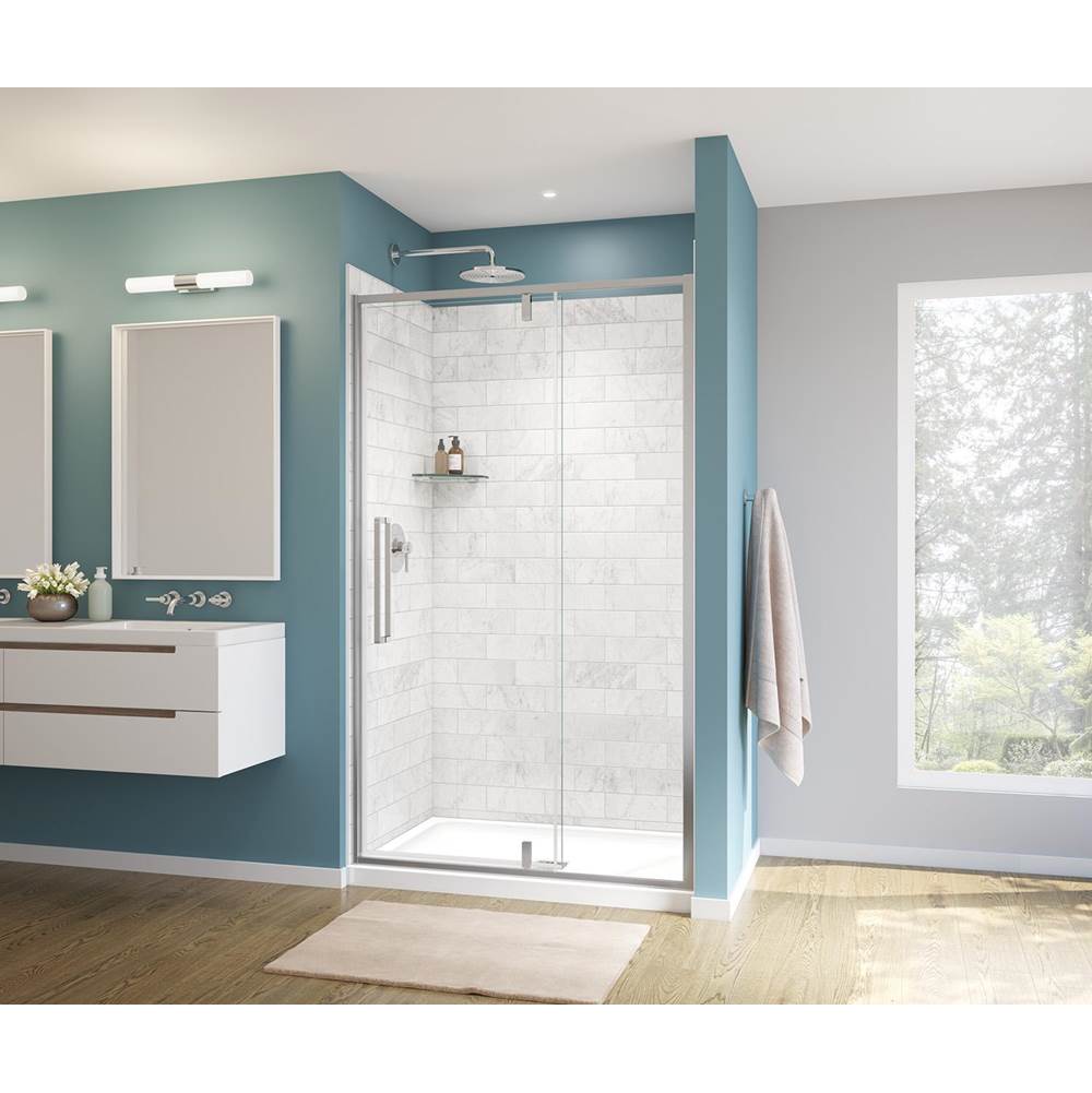 Maax - Uptown 45-47 x 76 in. 8 mm Pivot Shower Door for Alcove Installation with Clear glass in Chrome
