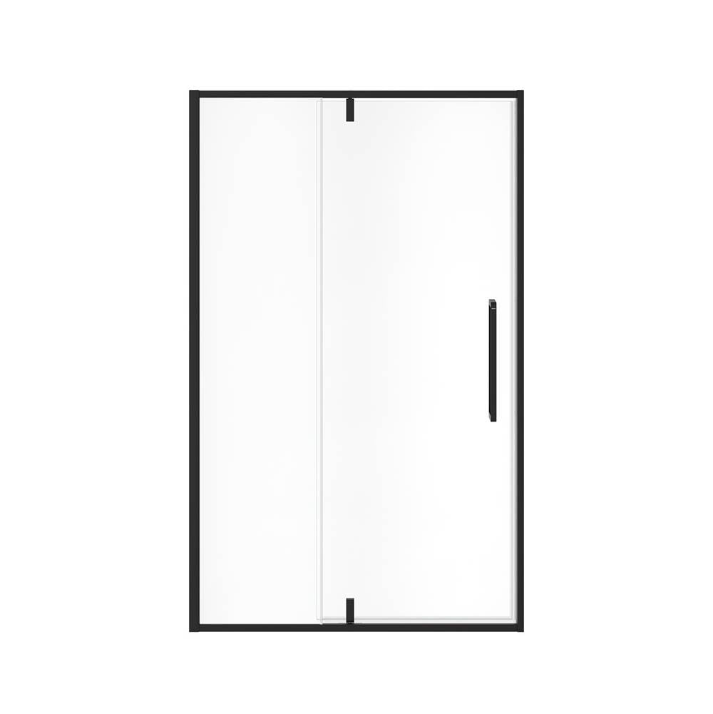 Uptown 45-47 x 76 in. 8 mm Pivot Shower Door for Alcove Installation with Clear glass in Matte Black