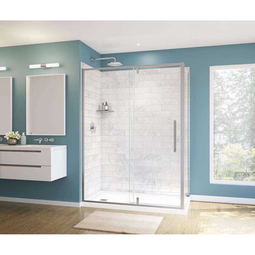 Uptown 57-59 x 76 in. 8 mm Pivot Shower Door for Alcove Installation with Clear glass in Chrome