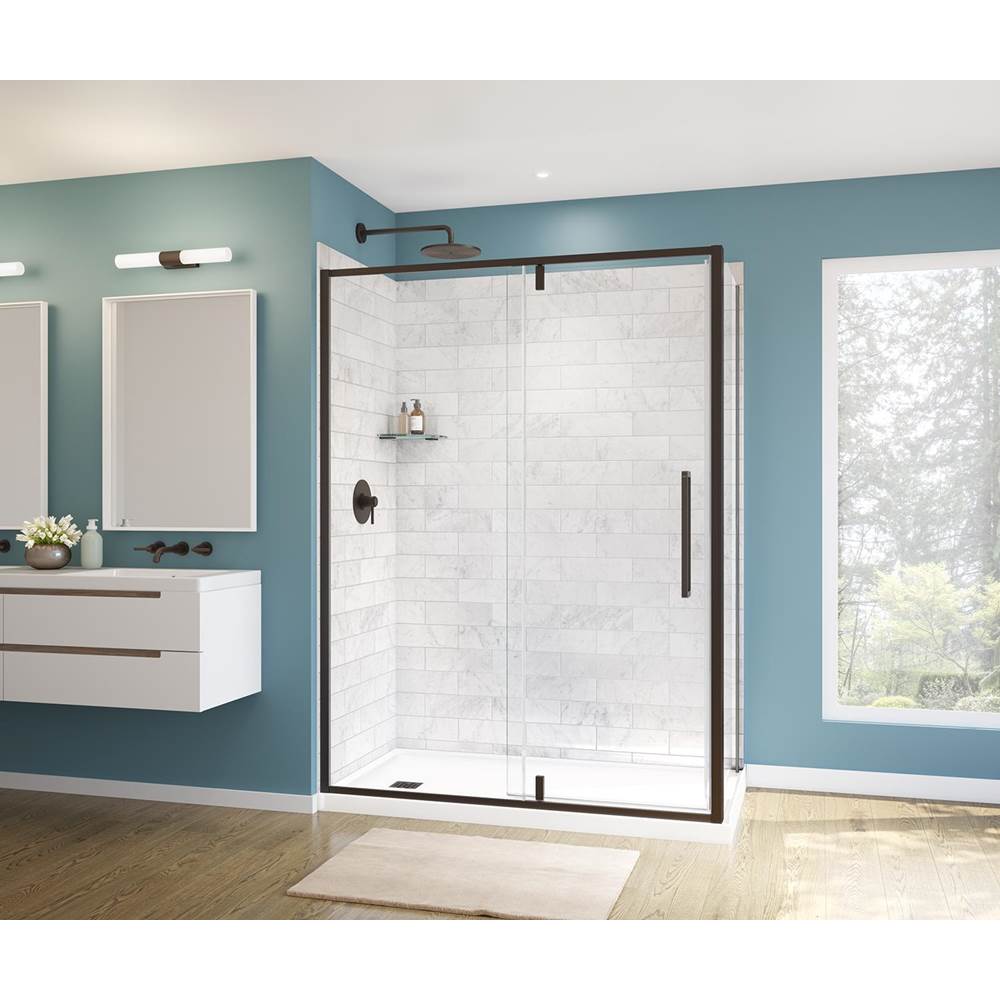 Uptown 57-59 x 76 in. 8 mm Pivot Shower Door for Alcove Installation with Clear glass in Dark Bronze
