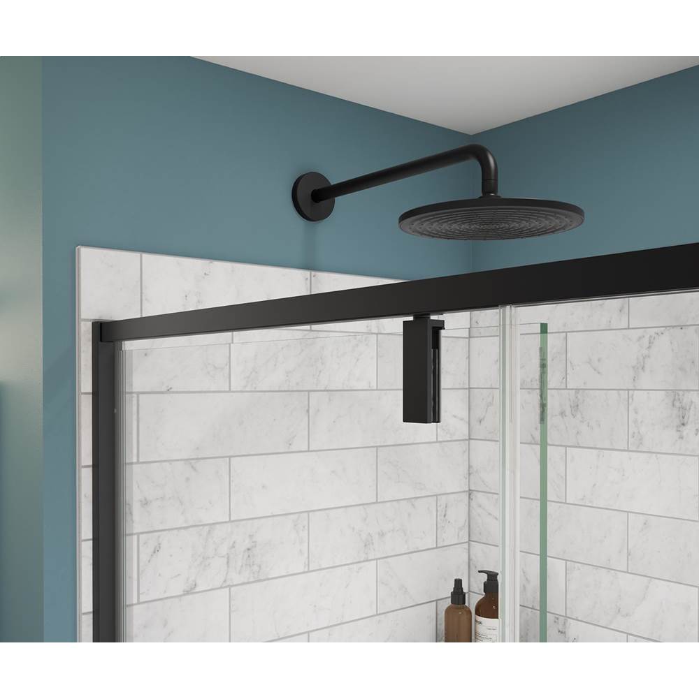 Uptown 57-59 x 76 in. 8 mm Pivot Shower Door for Alcove Installation with Clear glass in Matte Black