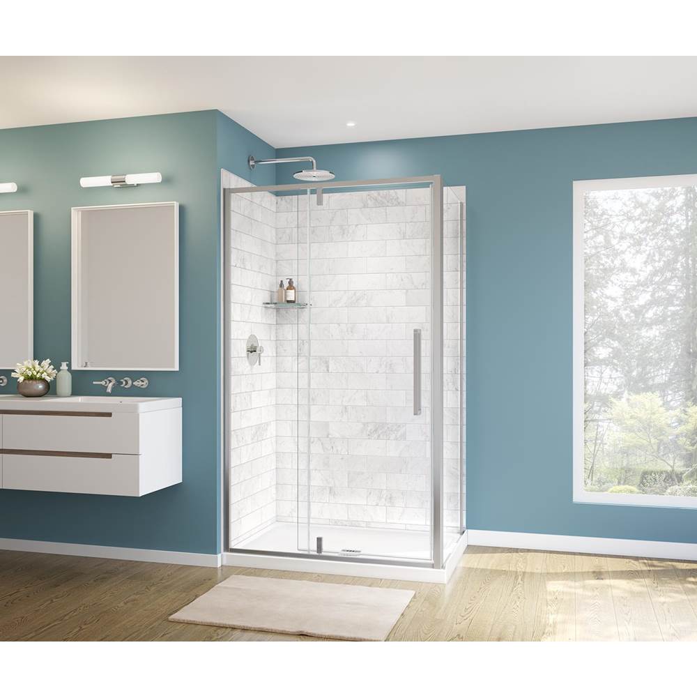 Uptown Return Panel for 32 in. Base with Clear glass in Chrome