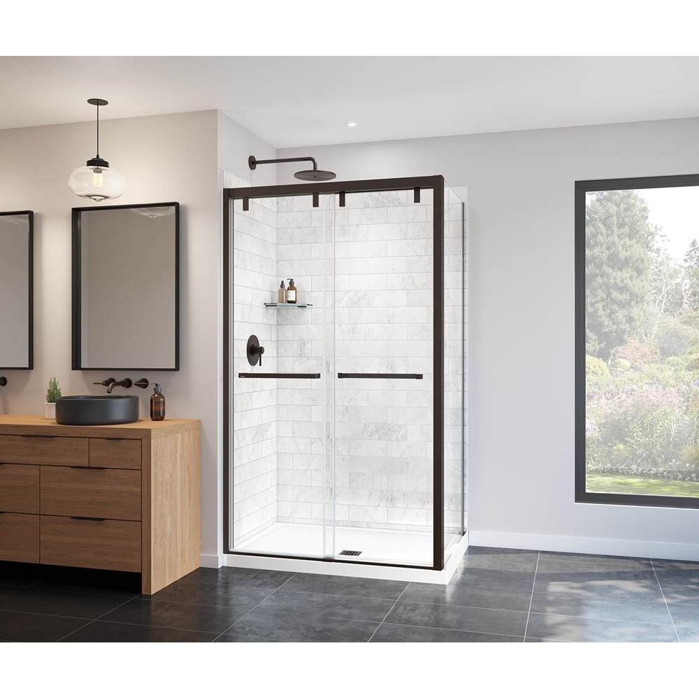 Uptown Return Panel for 32 in. Base with Clear glass in Dark Bronze