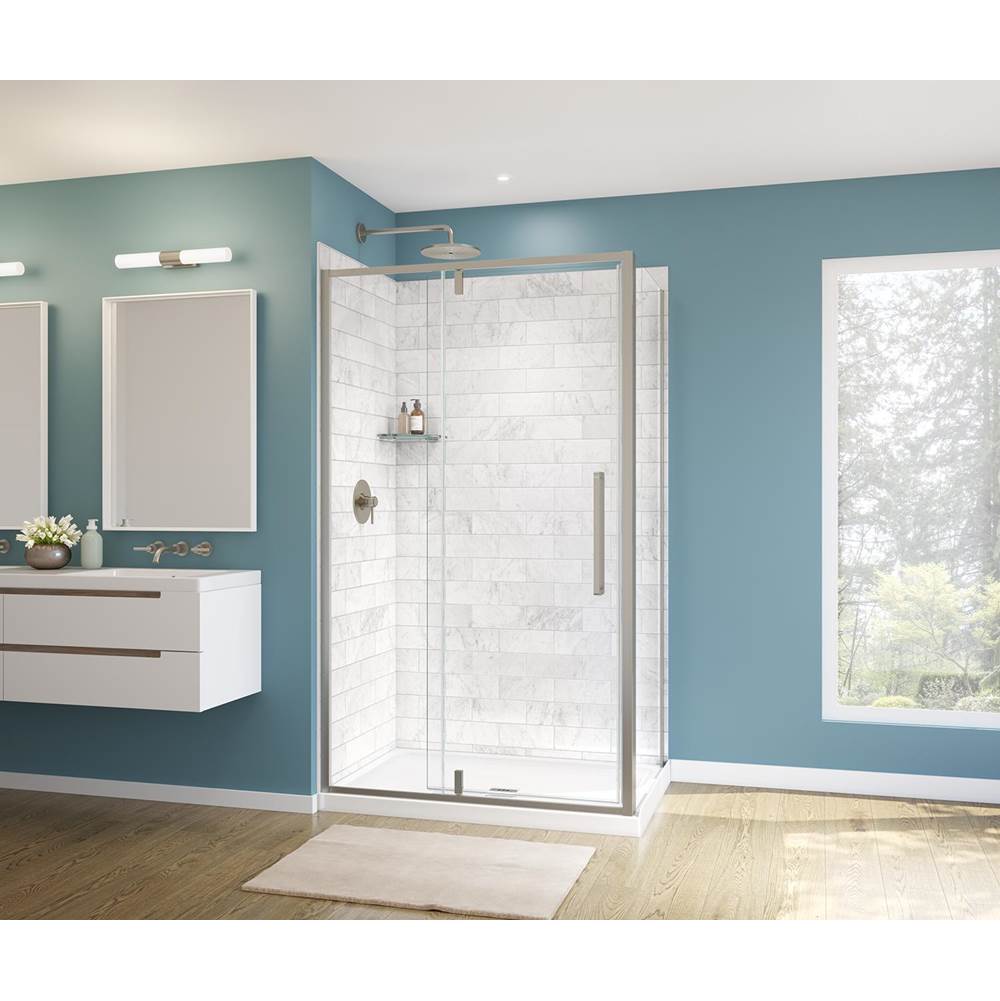 Uptown Return Panel for 32 in. Base with Clear glass in Brushed Nickel