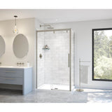 Uptown Return Panel for 32 in. Base with Clear glass in Brushed Nickel