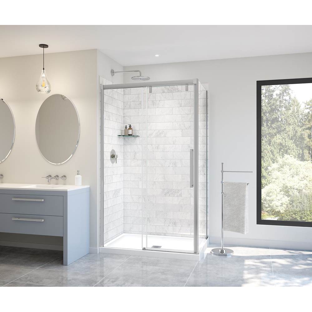 Uptown Return Panel for 36 in. Base with Clear glass in Chrome
